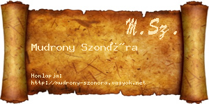 Mudrony Szonóra névjegykártya